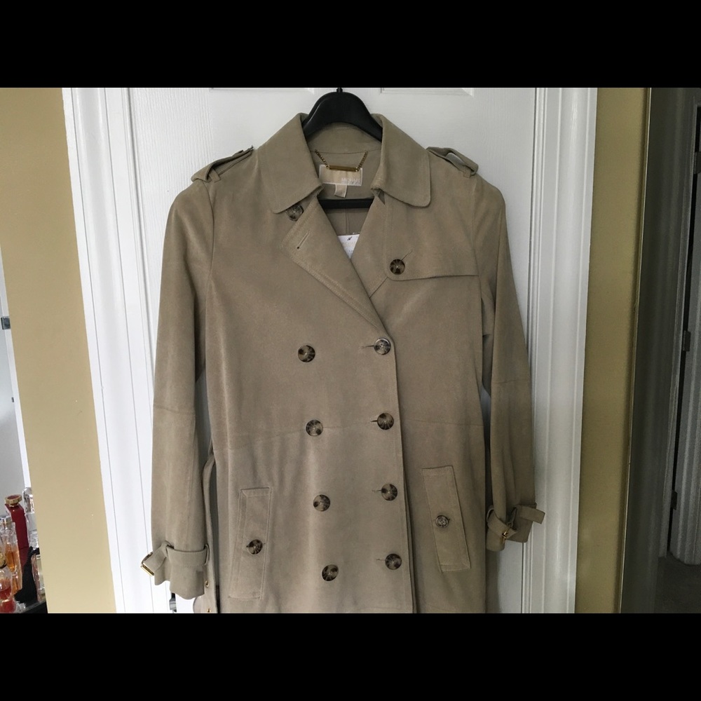 Michael Kors suede leather trench coat    New with tags